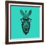 Zebra in Glasses-Lisa Kroll-Framed Art Print