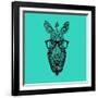 Zebra in Glasses-Lisa Kroll-Framed Art Print