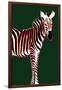 Zebra in Green Vertical-Ikuko Kowada-Framed Giclee Print