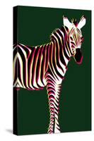 Zebra in Green Vertical-Ikuko Kowada-Stretched Canvas