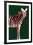 Zebra in Green Vertical-Ikuko Kowada-Framed Giclee Print