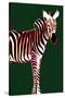 Zebra in Green Vertical-Ikuko Kowada-Stretched Canvas