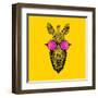 Zebra in Pink Glasses-Lisa Kroll-Framed Art Print