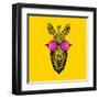 Zebra in Pink Glasses-Lisa Kroll-Framed Art Print