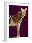 Zebra in Purple Vertical-Ikuko Kowada-Framed Giclee Print