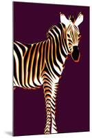 Zebra in Purple Vertical-Ikuko Kowada-Mounted Giclee Print