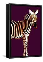 Zebra in Purple Vertical-Ikuko Kowada-Framed Stretched Canvas