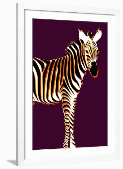 Zebra in Purple Vertical-Ikuko Kowada-Framed Giclee Print