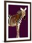 Zebra in Purple Vertical-Ikuko Kowada-Framed Giclee Print