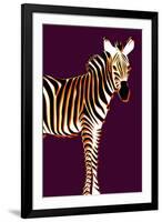 Zebra in Purple Vertical-Ikuko Kowada-Framed Giclee Print