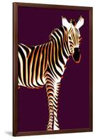 Zebra in Purple Vertical-Ikuko Kowada-Framed Giclee Print