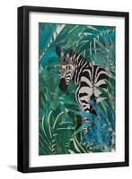 Zebra in the Jungle 2-Sarah Manovski-Framed Giclee Print