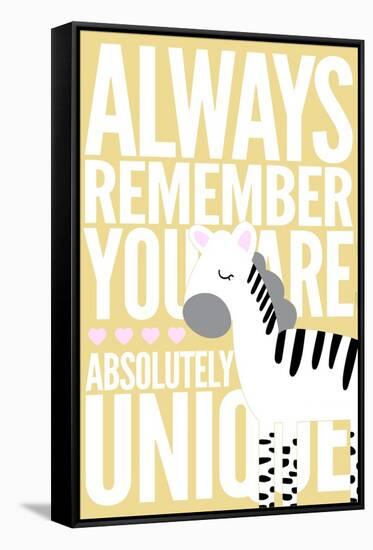 Zebra - Infant Sentiment - Yellow-Lantern Press-Framed Stretched Canvas