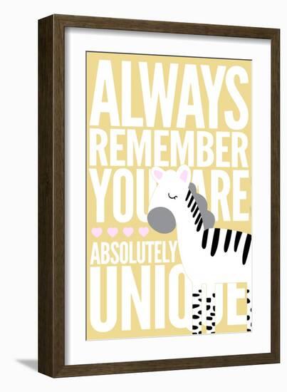 Zebra - Infant Sentiment - Yellow-Lantern Press-Framed Art Print