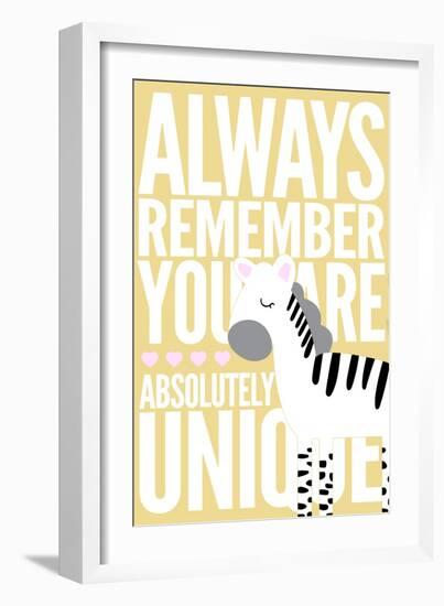 Zebra - Infant Sentiment - Yellow-Lantern Press-Framed Art Print