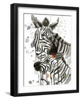 Zebra Kiss-Jin Jing-Framed Art Print