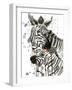 Zebra Kiss-Jin Jing-Framed Art Print