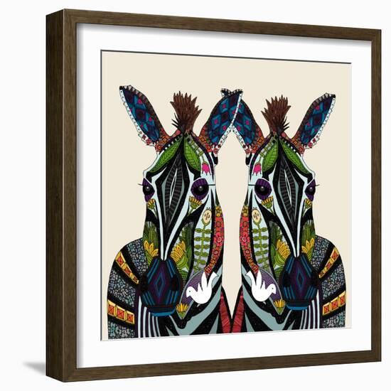 Zebra Love Ivory-Sharon Turner-Framed Art Print