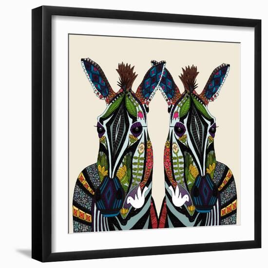 Zebra Love Ivory-Sharon Turner-Framed Art Print