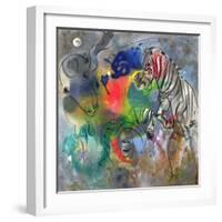 Zebra Mares, 1988-Jane Deakin-Framed Giclee Print