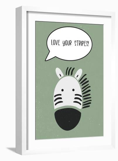Zebra nursery print-Sarah Manovski-Framed Giclee Print