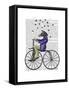 Zebra on Bicycle-Fab Funky-Framed Stretched Canvas