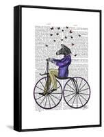 Zebra on Bicycle-Fab Funky-Framed Stretched Canvas