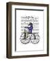 Zebra on Bicycle-Fab Funky-Framed Art Print