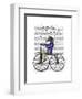 Zebra on Bicycle-Fab Funky-Framed Art Print