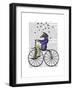 Zebra on Bicycle-Fab Funky-Framed Art Print