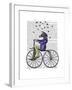 Zebra on Bicycle-Fab Funky-Framed Art Print