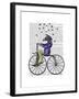 Zebra on Bicycle-Fab Funky-Framed Art Print