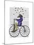 Zebra on Bicycle-Fab Funky-Mounted Art Print