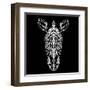 Zebra on Black-Lisa Kroll-Framed Art Print