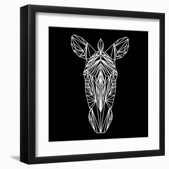 Zebra on Black-Lisa Kroll-Framed Art Print