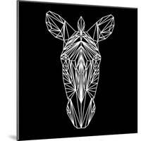 Zebra on Black-Lisa Kroll-Mounted Art Print