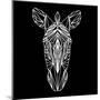 Zebra on Black-Lisa Kroll-Mounted Art Print