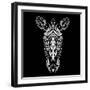 Zebra on Black-Lisa Kroll-Framed Art Print