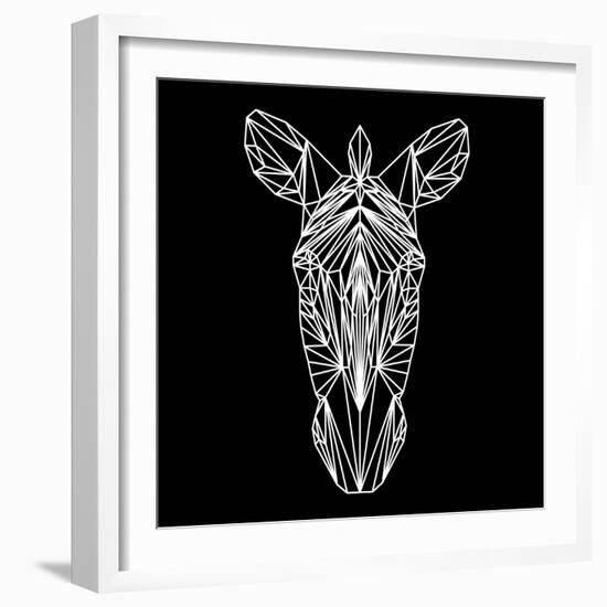 Zebra on Black-Lisa Kroll-Framed Art Print