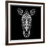 Zebra on Black-Lisa Kroll-Framed Art Print