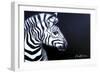 Zebra on Black-Cherie Roe Dirksen-Framed Giclee Print