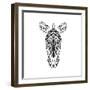 Zebra on White-Lisa Kroll-Framed Premium Giclee Print