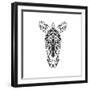 Zebra on White-Lisa Kroll-Framed Premium Giclee Print