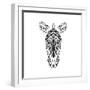 Zebra on White-Lisa Kroll-Framed Premium Giclee Print