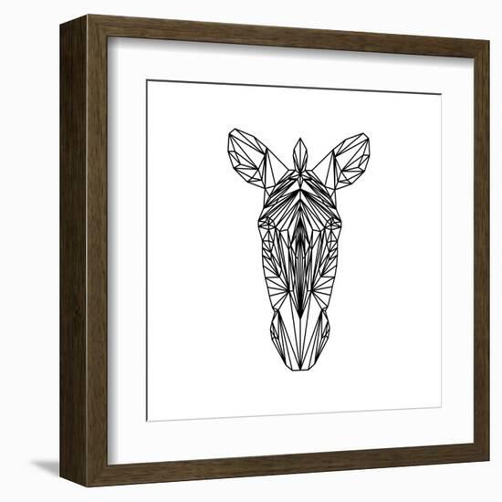 Zebra on White-Lisa Kroll-Framed Art Print