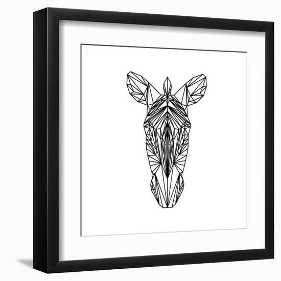 Zebra on White-Lisa Kroll-Framed Art Print