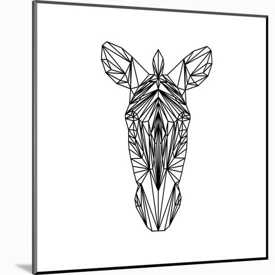 Zebra on White-Lisa Kroll-Mounted Art Print