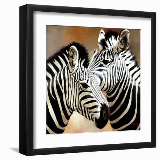 Zebra Pair-Arcobaleno-Framed Art Print