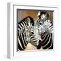 Zebra Pair-Arcobaleno-Framed Art Print