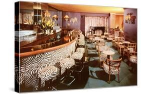 Zebra Print Motif in Cocktail Lounge-null-Stretched Canvas